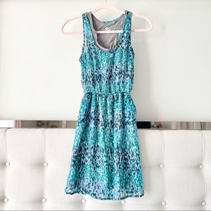 Double Layered Abstract Pattern Tank Dress